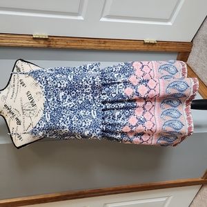 Abercrombie & Fitch Floral and Paisley Pink & Blue Summer Dress, Small